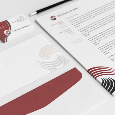 Loefgren Law stationary, letters, and business card.